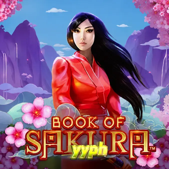 Isang visual na sulyap sa Book of Sakura slot na nagpapakita ng mga cherry blossom at gintong disenyo.